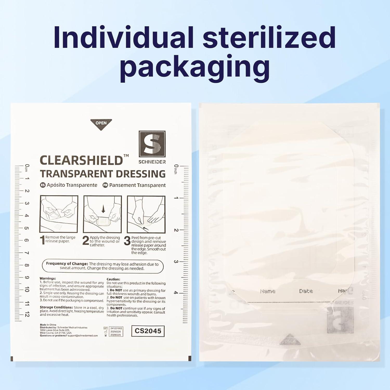 image:image50 Pack Transparent Film Dressing 4 x 475 Waterproof Bandages Breathable Hypoallergenic Adhesive Patch for Post Surgical Shower IV Shield Tattoo Aftercare4 x 475