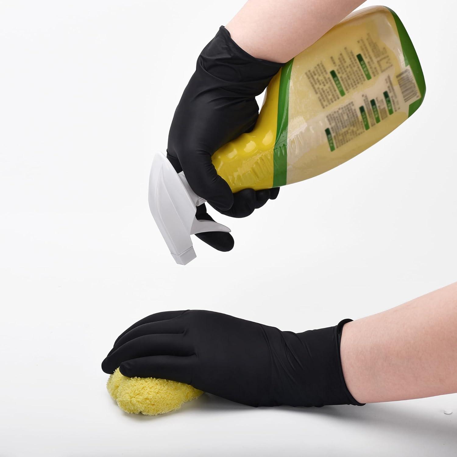 image:imageSchneider Black Nitrile Exam Gloves 5 Mil Disposable Gloves Latex Free amp Powder Free for Medical Cleaning Food Prep1000