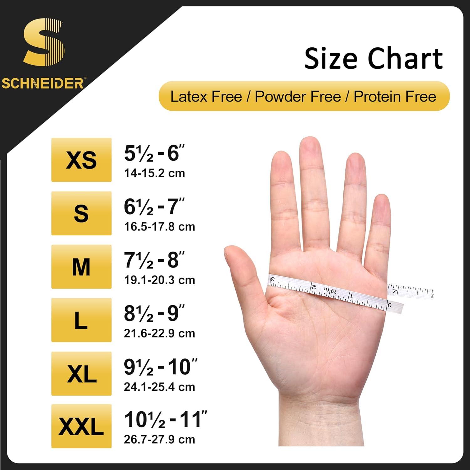 image:imageSchneider Black Nitrile Exam Gloves 5 Mil Disposable Gloves Latex Free amp Powder Free for Medical Cleaning Food Prep50