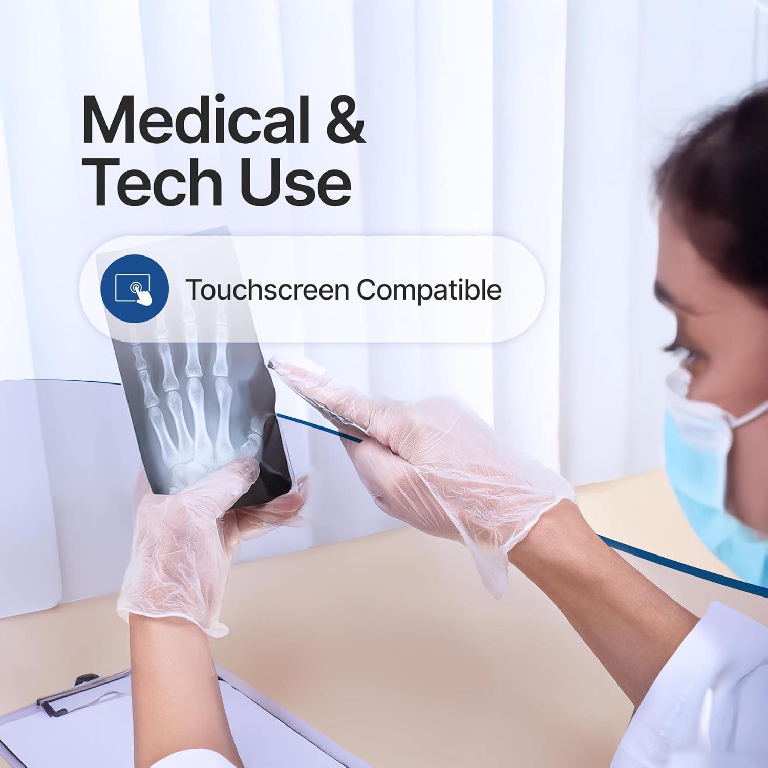 image:imageSchneider Clear Vinyl Exam Gloves LatexFree Disposable Medical Gloves Cleaning Gloves Food Safe PowderFree 4 mil1000