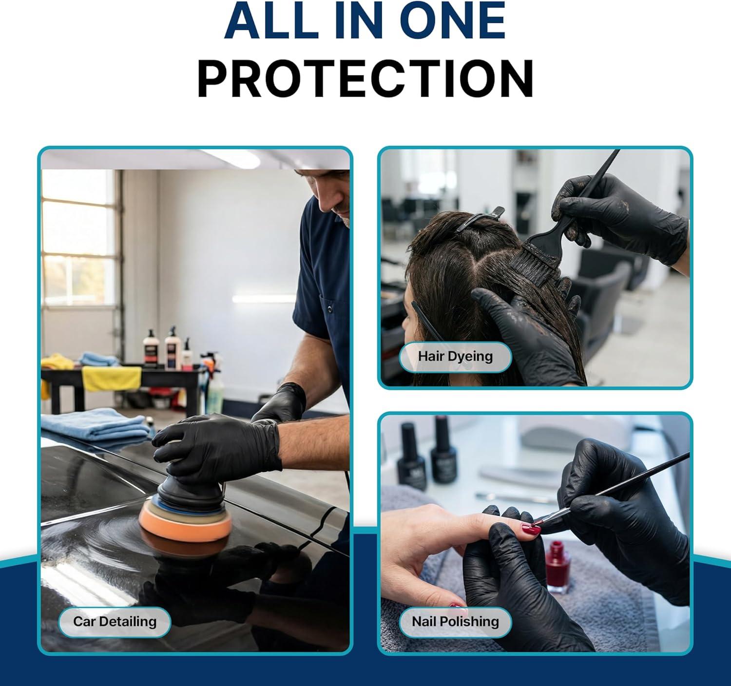 image:imageSchneider Nitrile Exam Gloves 4 Mil Black Gloves Disposable Latex Free Powder Free Food Safe for Cooking Food Prep Clean100 Countbox of 100