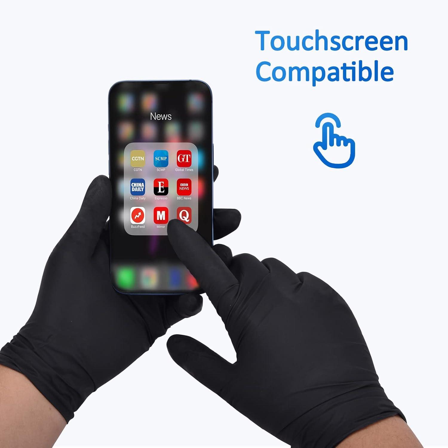 image:imageSchneider Nitrile Exam Gloves 4 Mil Black Gloves Disposable Latex Free Powder Free Food Safe for Cooking Food Prep Clean1000 Countcase of 10 Boxes