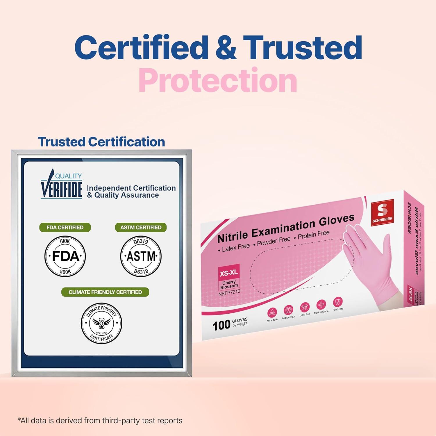 image:imageSchneider Nitrile Exam Gloves 4mil Medical Gloves Disposable Latex Free Powder Free Food Safe Glove for Examination50