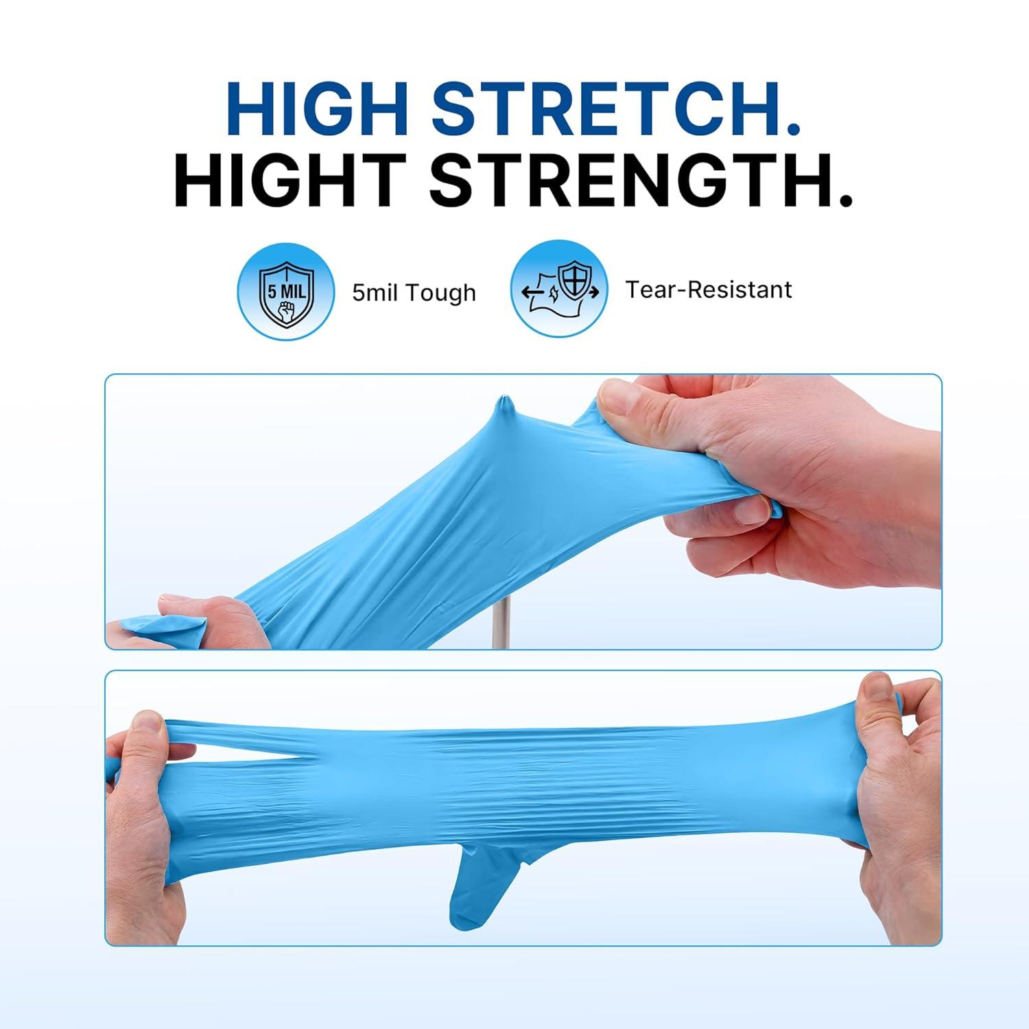 image:imageSchneider Nitrile Exam Gloves 5 Mil Blue LatexFree amp PowderFree Disposable Gloves Textured Grip for Medical Exam Food Handling Cleaning amp Industrial UseBlue 1000