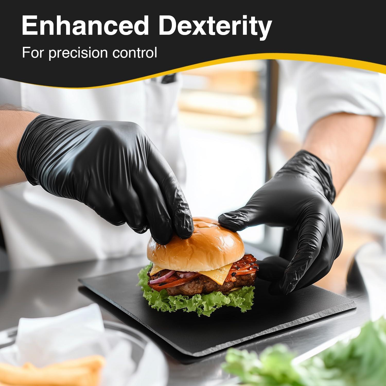 image:imageSchneider Nitrile Exam Gloves Black Latex Free Powder Free Disposable Gloves for Medical Cooking Cleaning and Food Prep200