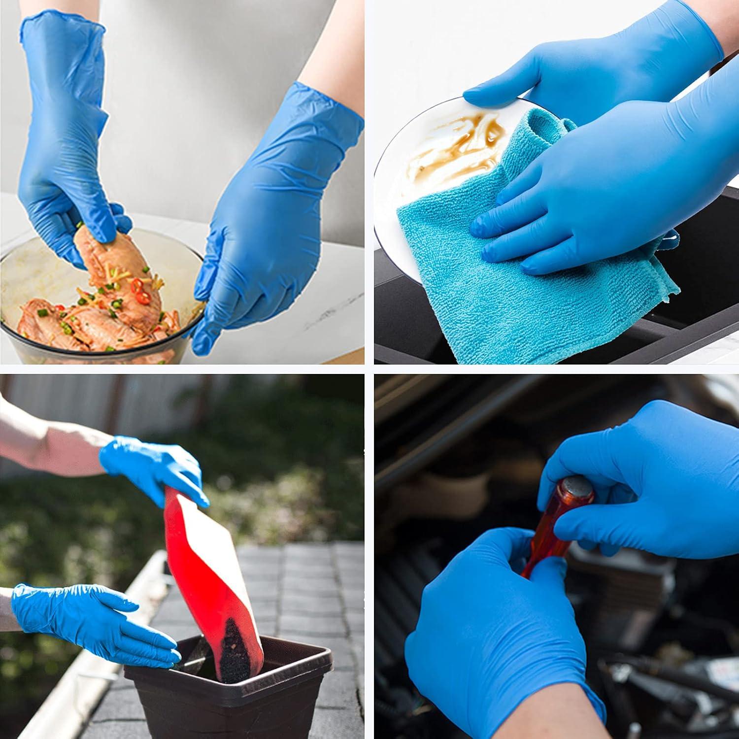 image:imageSchneider Nitrile Exam Gloves Blue 4 mil PowderFree LatexFree for Medical Exam Cleaning and Food Prep NonSterile100