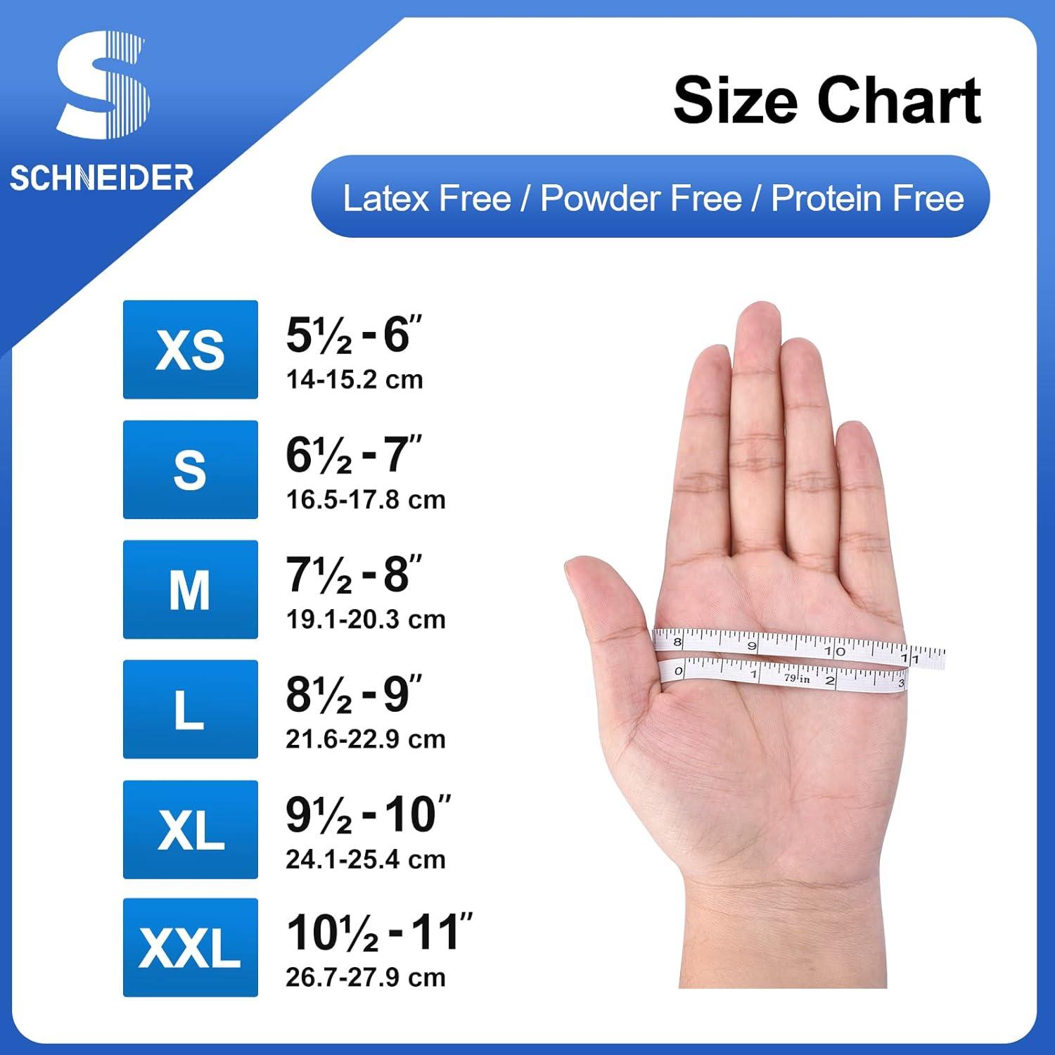 image:imageSchneider Nitrile Exam Gloves Blue 4 mil PowderFree LatexFree for Medical Exam Cleaning and Food Prep NonSterile100