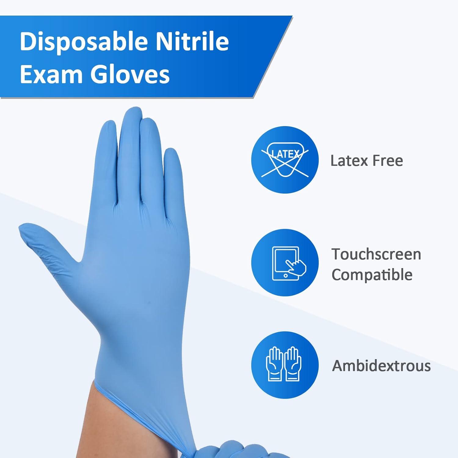 image:imageSchneider Nitrile Exam Gloves Blue 4 mil PowderFree LatexFree for Medical Exam Cleaning and Food Prep NonSterile100