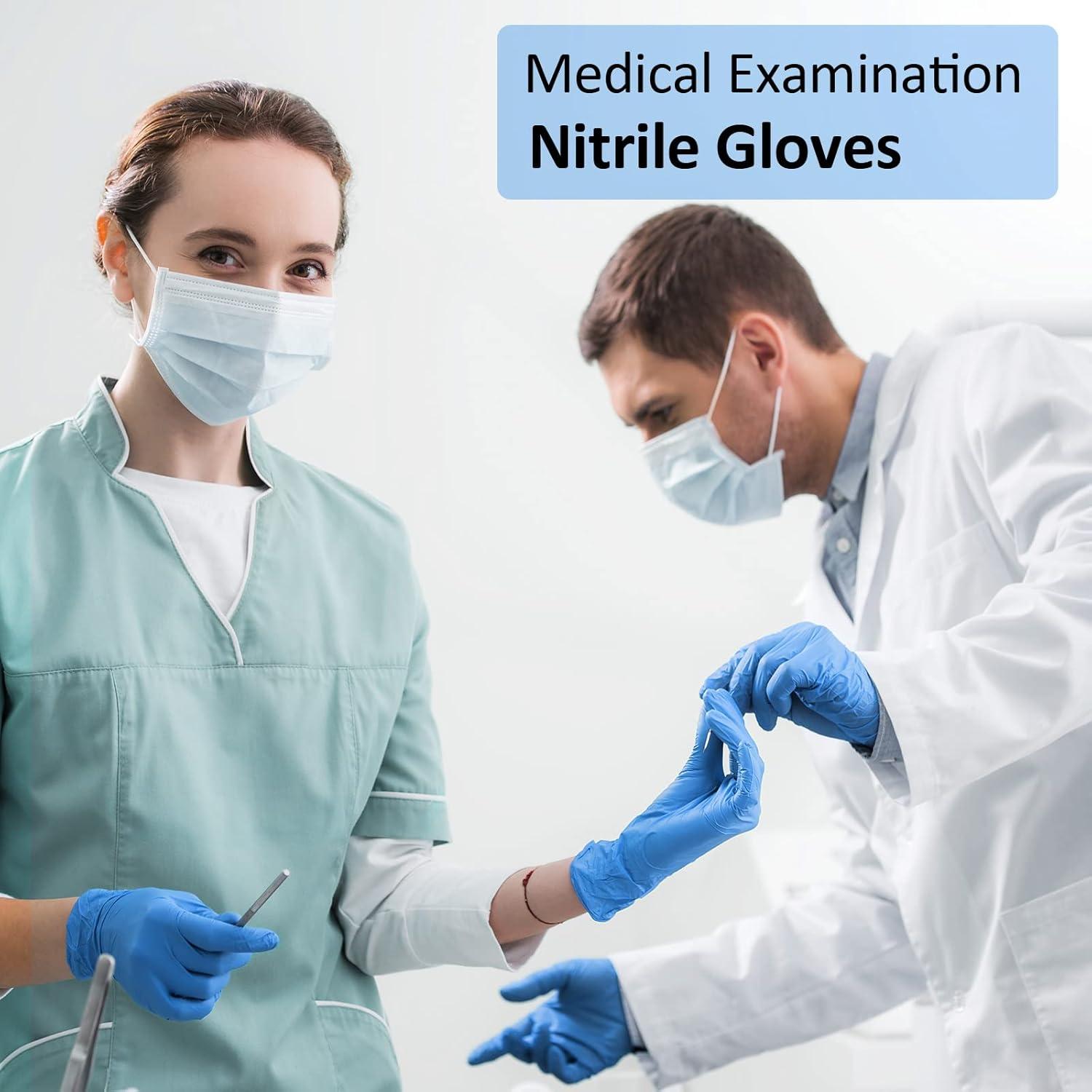 image:imageSchneider Nitrile Exam Gloves Blue 4 mil PowderFree LatexFree for Medical Exam Cleaning and Food Prep NonSterile1000