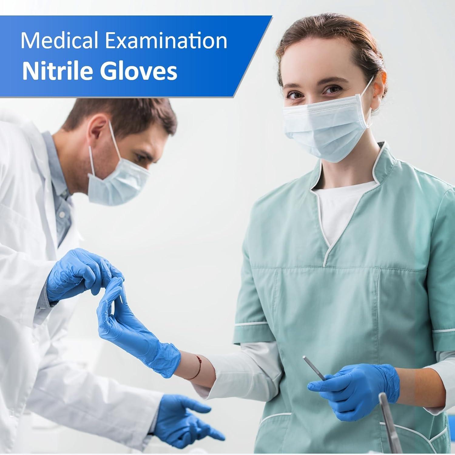 image:imageSchneider Nitrile Exam Gloves Blue 4 mil PowderFree LatexFree for Medical Exam Cleaning and Food Prep NonSterile200