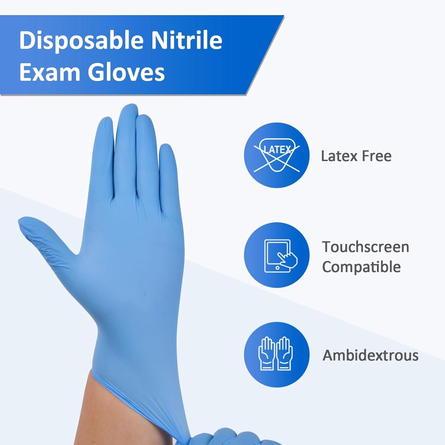 image:imageSchneider Nitrile Exam Gloves Blue 4 mil PowderFree LatexFree for Medical Exam Cleaning and Food Prep NonSterile200