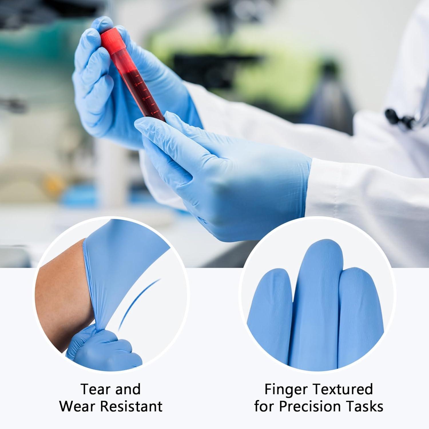 image:imageSchneider Nitrile Exam Gloves Blue 4 mil PowderFree LatexFree for Medical Exam Cleaning and Food Prep NonSterile200