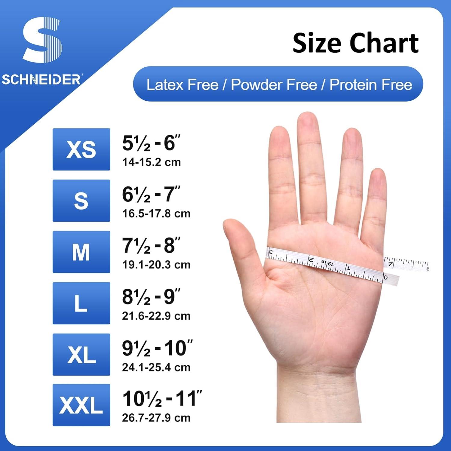image:imageSchneider Nitrile Exam Gloves Blue 4 mil PowderFree LatexFree for Medical Exam Cleaning and Food Prep NonSterile200
