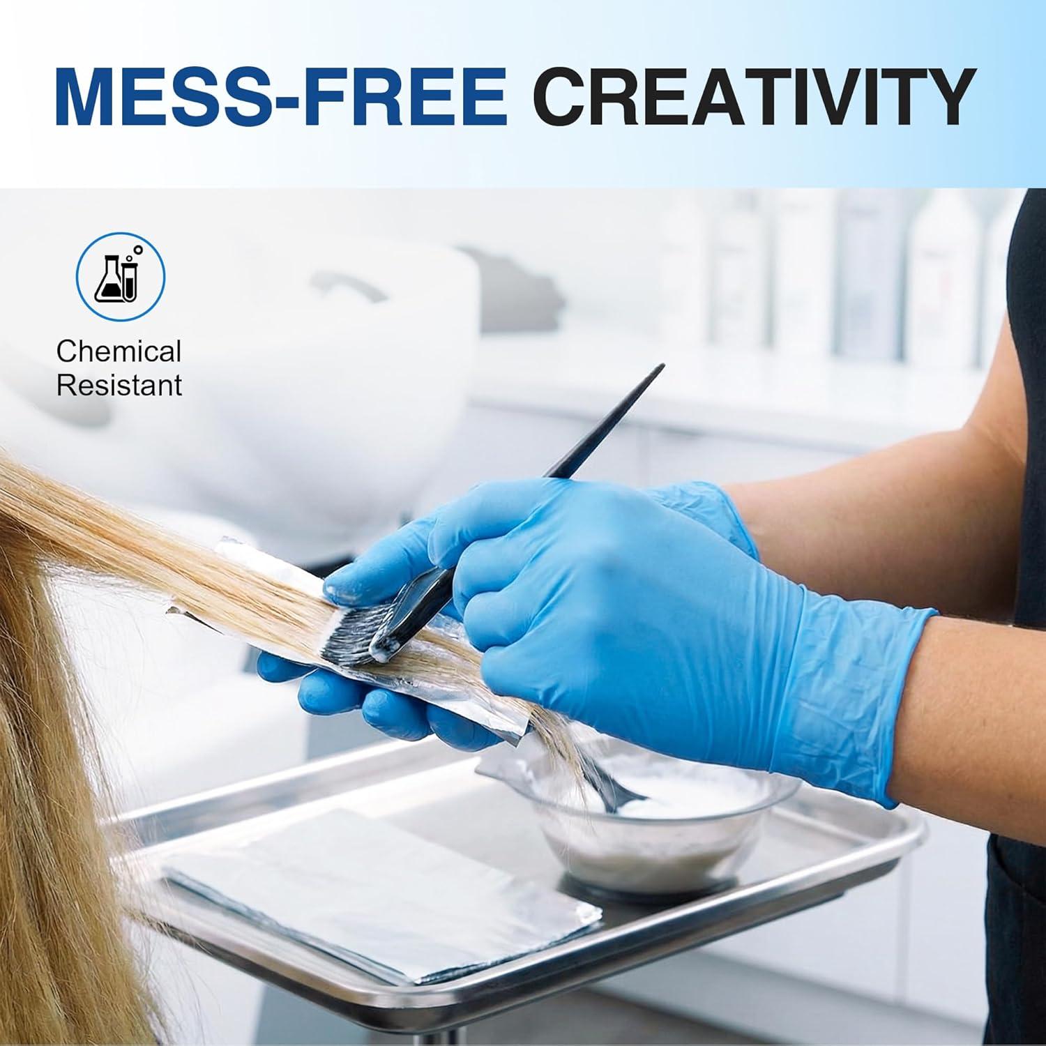 image:imageSchneider Nitrile Exam Gloves Blue Disposable Gloves Latex Free Powder Free for Medical Cooking Cleaning