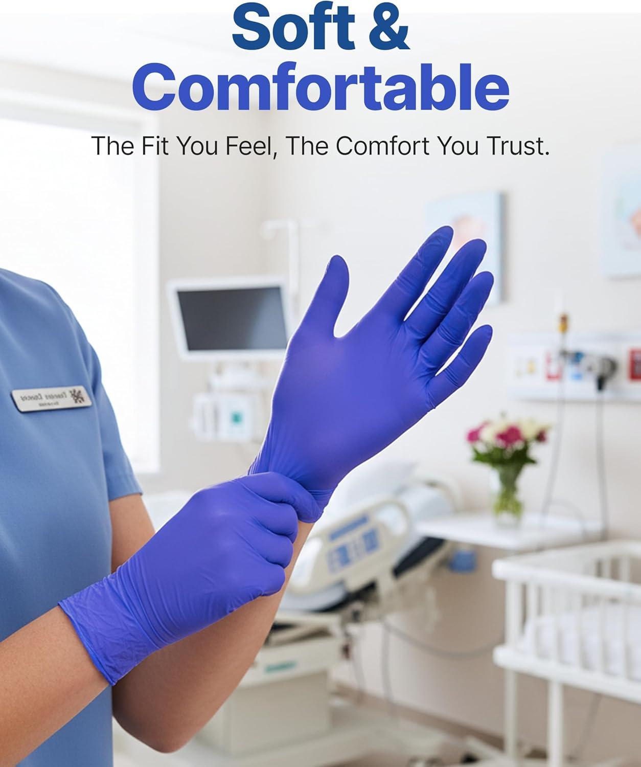 image:imageSchneider Nitrile Exam Gloves Dark Blue Disposable Gloves LatexFree PowderFree Food Safe for Cooking Household Use04 Dark Blue Xlarge 100ct