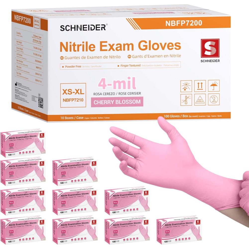 image:imageSchneider Nitrile Exam Gloves 4mil Medical Gloves Disposable Latex Free Powder Free Food Safe Glove for Examination1000