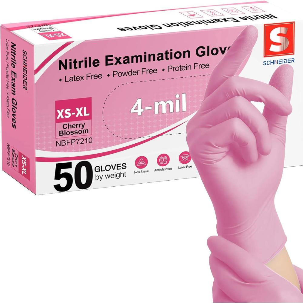 image:imageSchneider Nitrile Exam Gloves 4mil Medical Gloves Disposable Latex Free Powder Free Food Safe Glove for Examination50