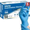 image:imageSchneider Nitrile Exam Gloves 5 Mil Blue LatexFree amp PowderFree Disposable Gloves Textured Grip for Medical Exam Food Handling Cleaning amp Industrial UseBlue 50
