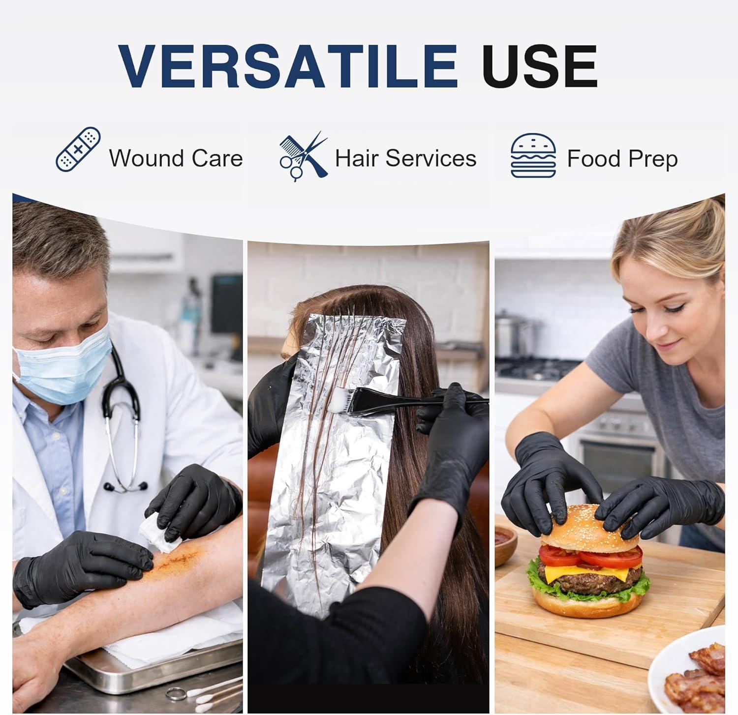 image:imageSchneider Black Nitrile Gloves Powder Free Disposable Gloves Latex Free for Medical Exam Food Prep amp Cleaning03 Blacklarge 100