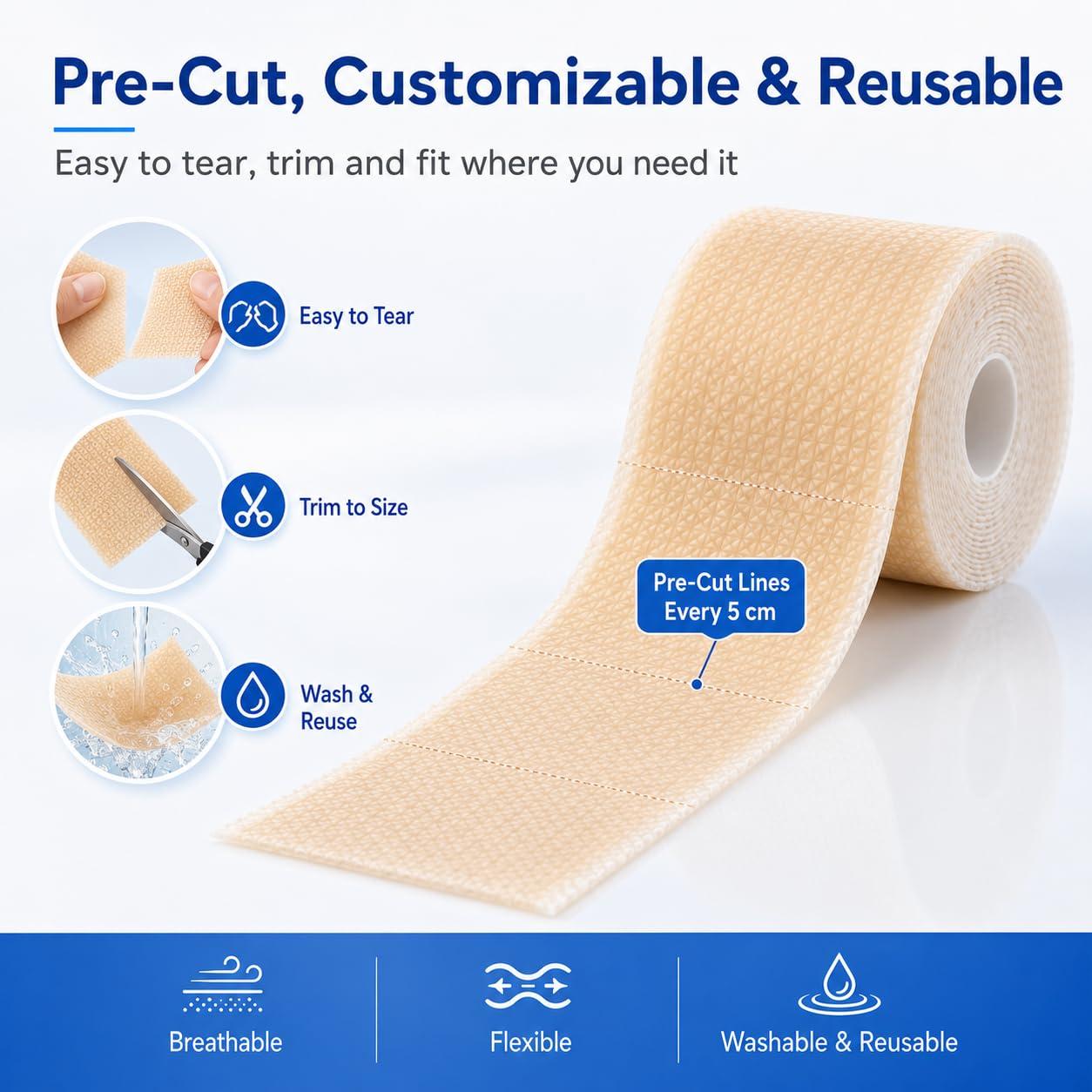 image:imageSilicone Scar Tape 16 x 79 Roll2M Medical Grade Silicone Scar Sheets for CSection Surgery Burns Acne Tummy Tuck and Keloid Care PreCut Reusable2M