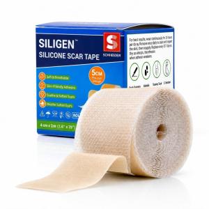 Silicone Scar Tape, (1.6″ x 79″ Roll-2M), Medical Grade Silicone Scar Sheets for C-Section, Surgery, Burns, Acne, Tummy Tuck and Keloid Care, Pre-Cut, Reusable(2M)