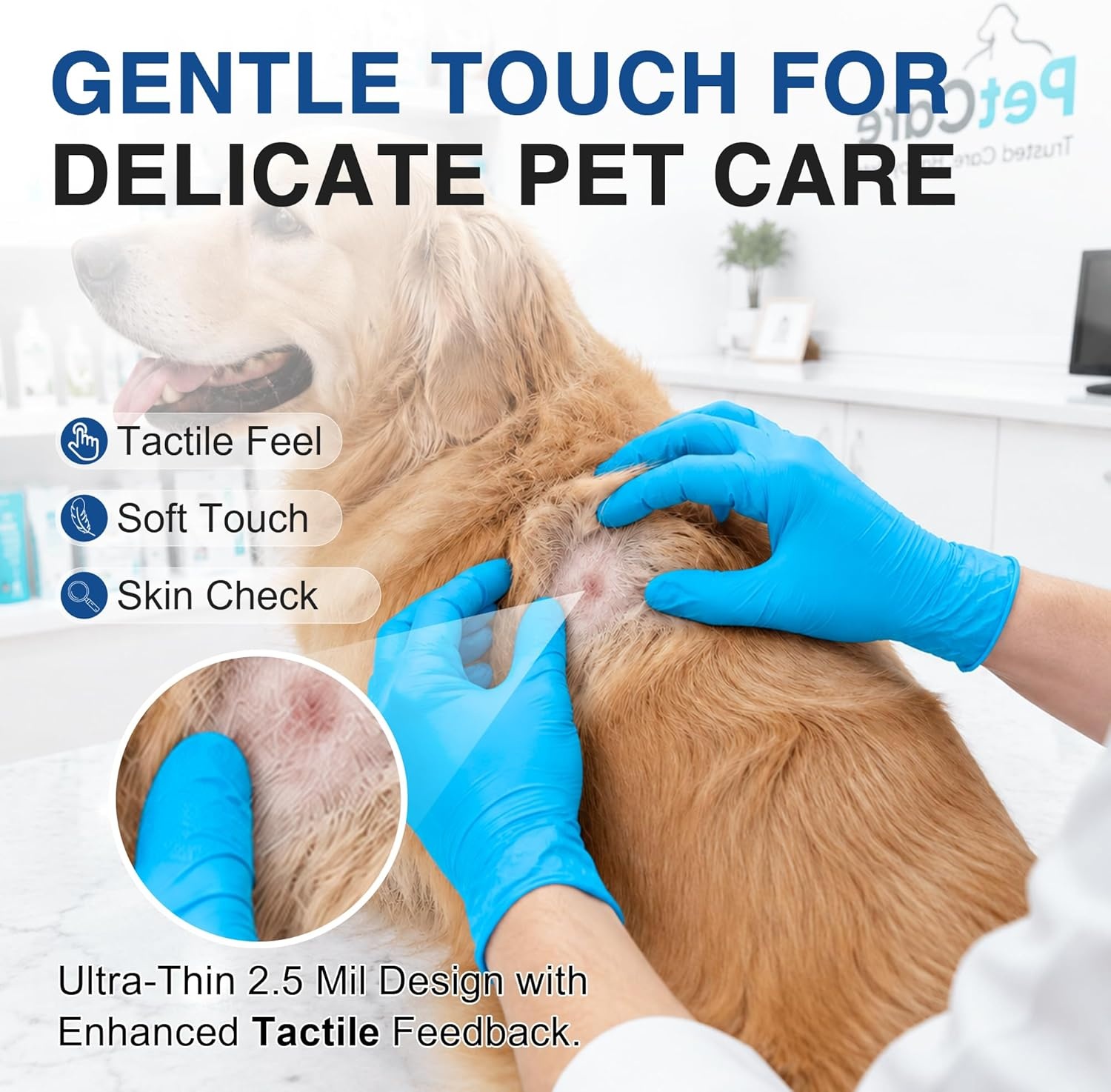 image:imageSchneider Nitrile Exam Gloves Blue Disposable Gloves Latex Free Powder Free for Medical Cooking Cleaning100