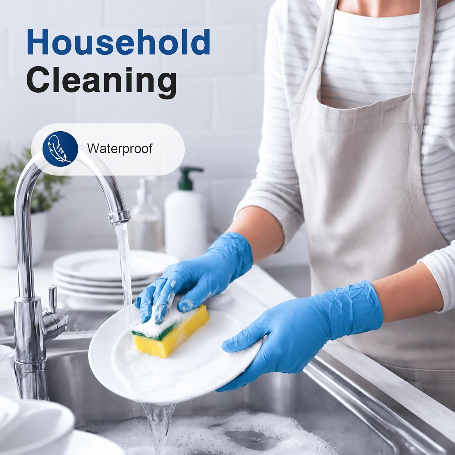image:imageSchneider Vinyl Synthetic Exam Gloves 4 Mil Latex Free Disposable Gloves for Medical Cooking Cleaning and Food Prep100