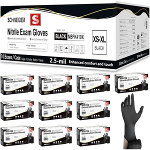 Schneider Medical Black Nitrile Gloves, Powder Free, Disposable Gloves Latex Free for Medical Exam, Food Prep & Cleaning(Black(small 1000))